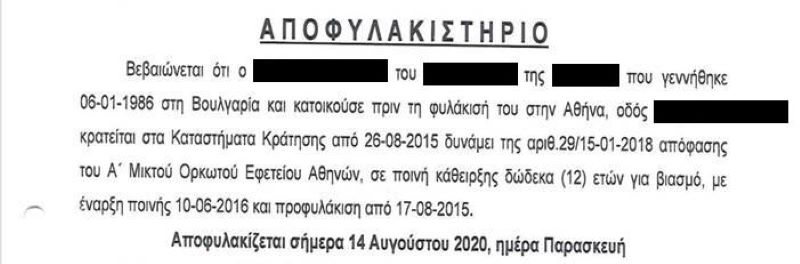 Πετράλωνα: Πώς αποφυλακίστηκε ο βιαστής της καθαρίστριας