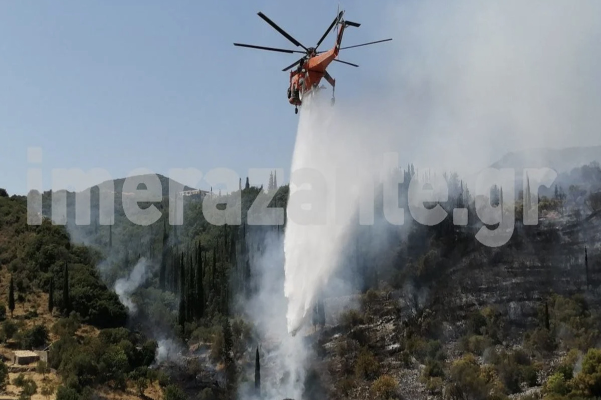 Φωτιά στη Ζάκυνθο: 112 για τον οικισμό Μεγάλα Αλώνια – ΒΙΝΤΕΟ – ΦΩΤΟ